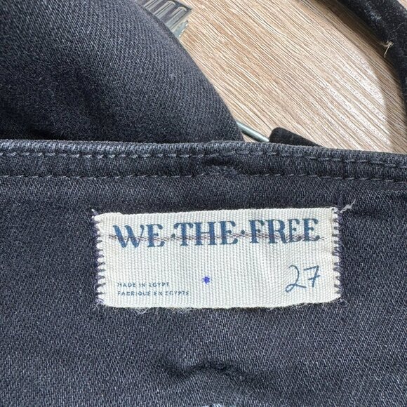 NWT Free People Level Up Slit Slim Flare Jeans We The Free Mid Rise Black 27 - Picture 8 of 12